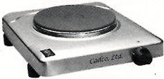 single burner, stainless body, solid plates