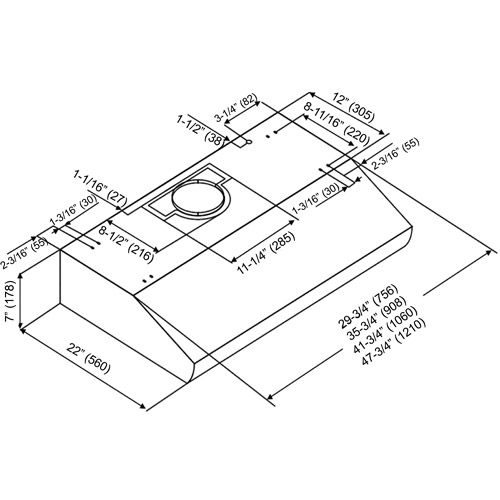 Kobe Range Hood model CH2736SQB1 CH27SQB1 Series (6 Speed), 36 inch wide