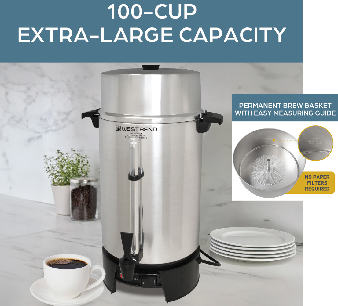 West Bend Coffee Equipment. Coffee Urns in aluminum or stainless steel