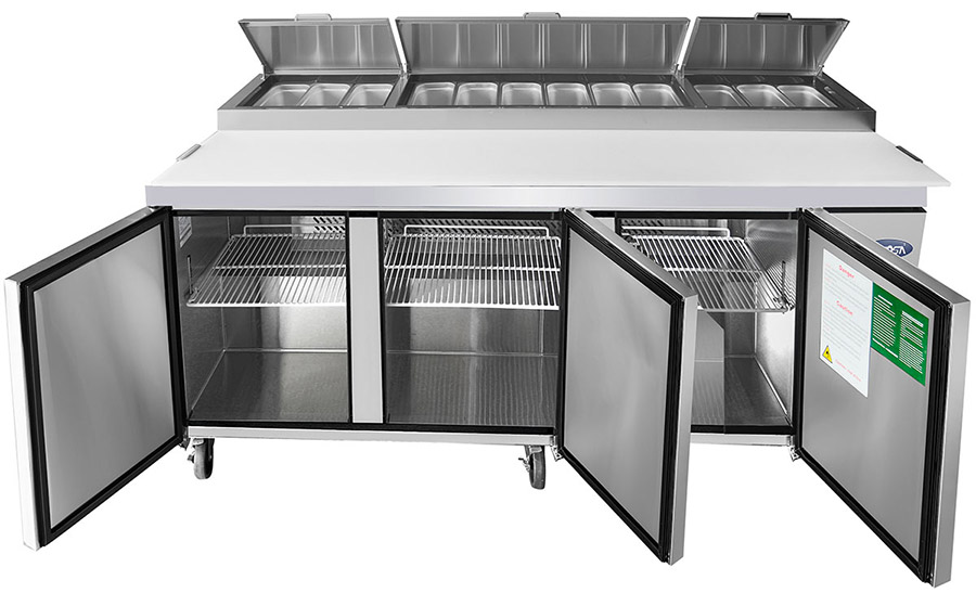 Atosa Pizza Prep Table Refrigerated Counter, 93 inch