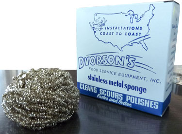Stainless metal scrubber designed and made by Dvorsons